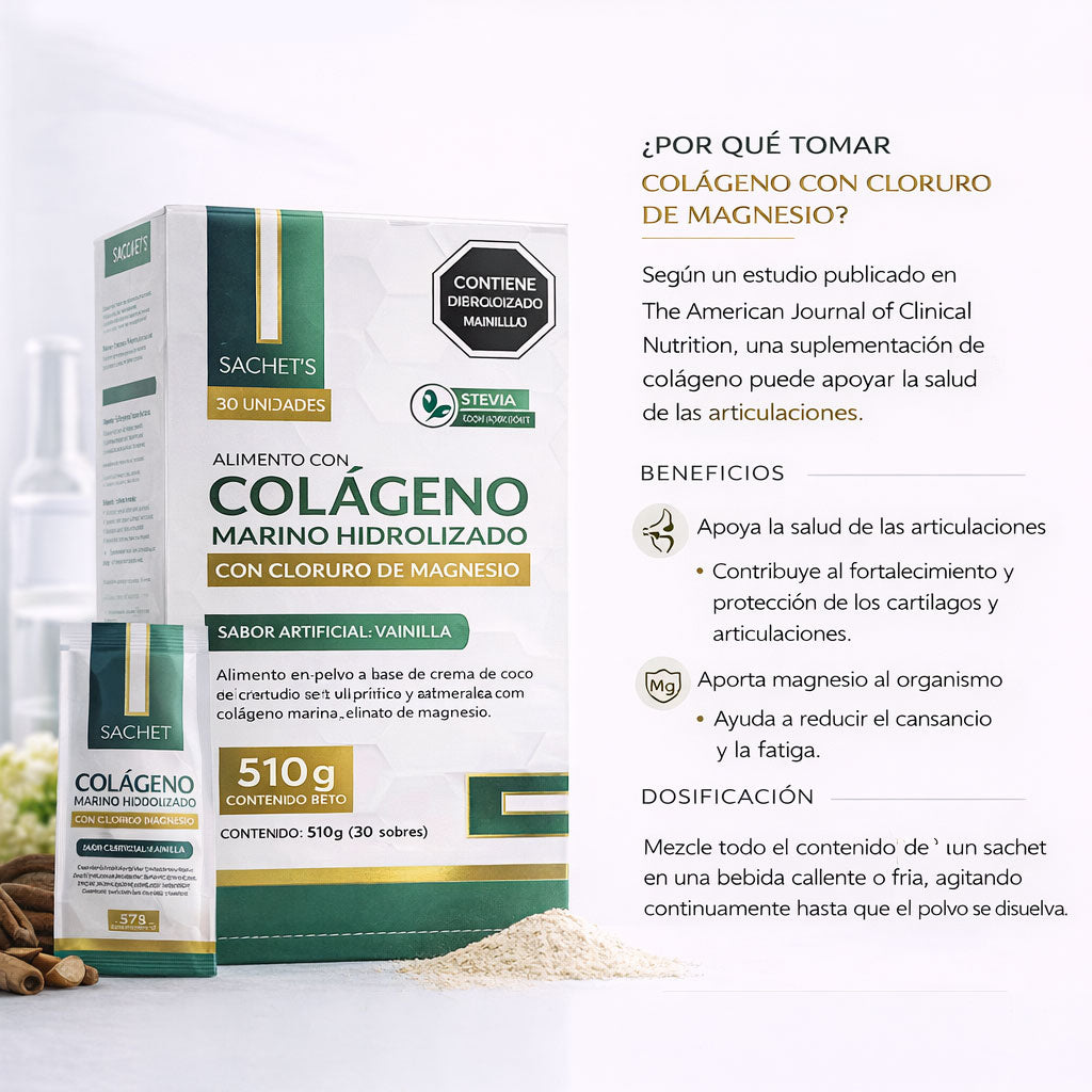Colágeno Marino Hidrolizado con Magnesio · Sabor Vainilla