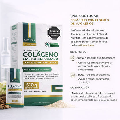 Colágeno Marino Hidrolizado con Magnesio · Sabor Vainilla