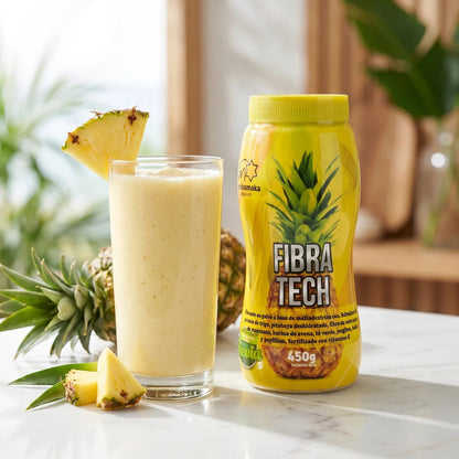 Bebida de fibra sabor piña servida